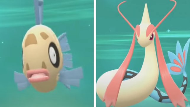 Pokémon Brilliant Diamond and Shining Pearl Catch feebas and develop into milotic