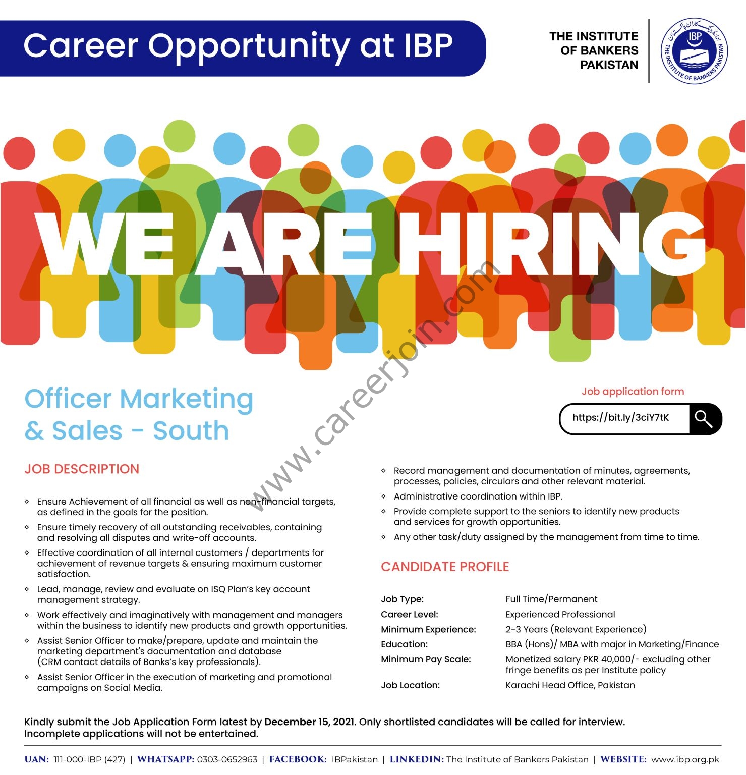 The Institute Of Bankers Pakistan IBP Jobs Officer Marketing & Sales