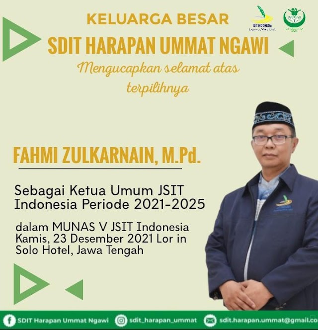 BAROKAALLAH I SELAMAT DAN SUKSES ATAS TERPILIHNYA KETUA UMUM JSIT INDONESIA PERIODE 2021-2025