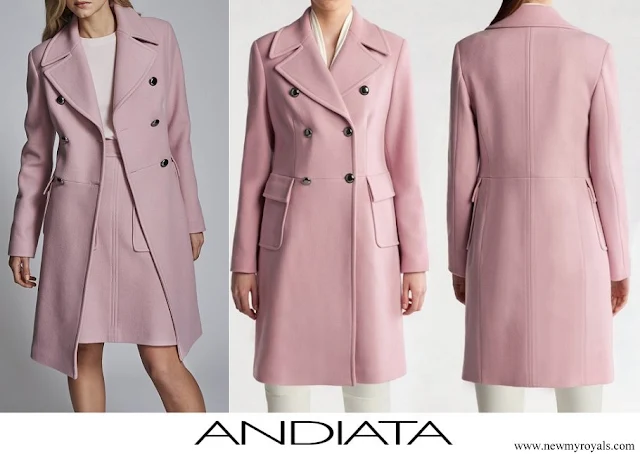 Crown Princess Mary wore Andiata ceri double breasted coat