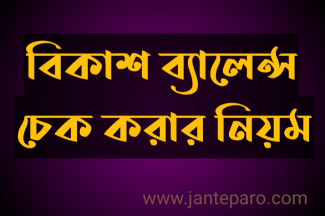 বিকাশ ব্যালেন্স চেক