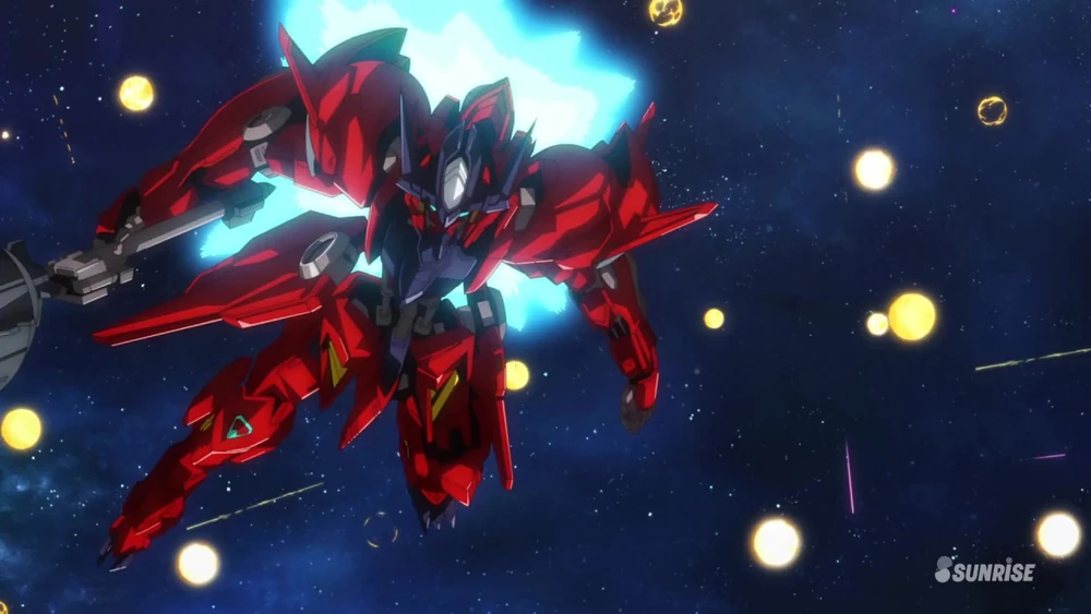 “Imagen de Gundam Amazing Barbatos Lupus, un robot de combate detallado y futurista de la serie Gundam.”
