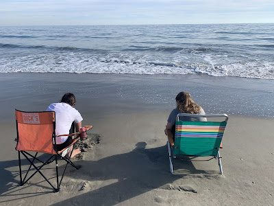 Another picture of you and your sister in your beach chairs.