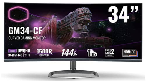 Cooler Master GM34-CW2 Curved Ultra-WQHD QD Tech Gaming Monitor