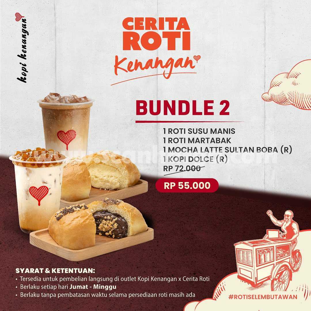 Promo Kopi Kenangan x Cerita Roti Paket Bundle hanya 55K