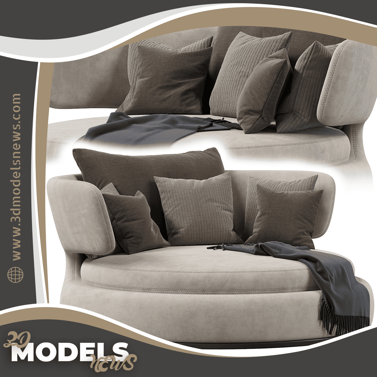 Amoenus Soft Maxalto Swivel Sofa Model