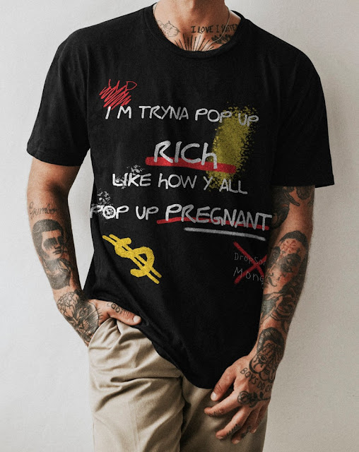 Tryna Pop Up Rich tshirt design, Text Design, motivitional svg files, funny money svg for cricut