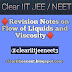 ♦️Revision Notes on Flow of Liquids and Viscosity♦️