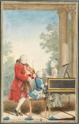 Mozart grew up in a musical household where not only his father, but also his sister played an instrument