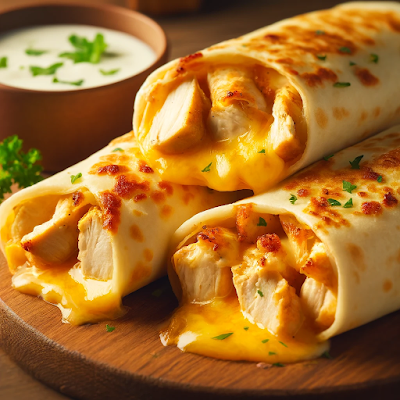 Cheesy Garlic Chicken Wraps