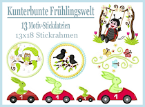 Stickdatei Kunterbunte Frühlingswelt