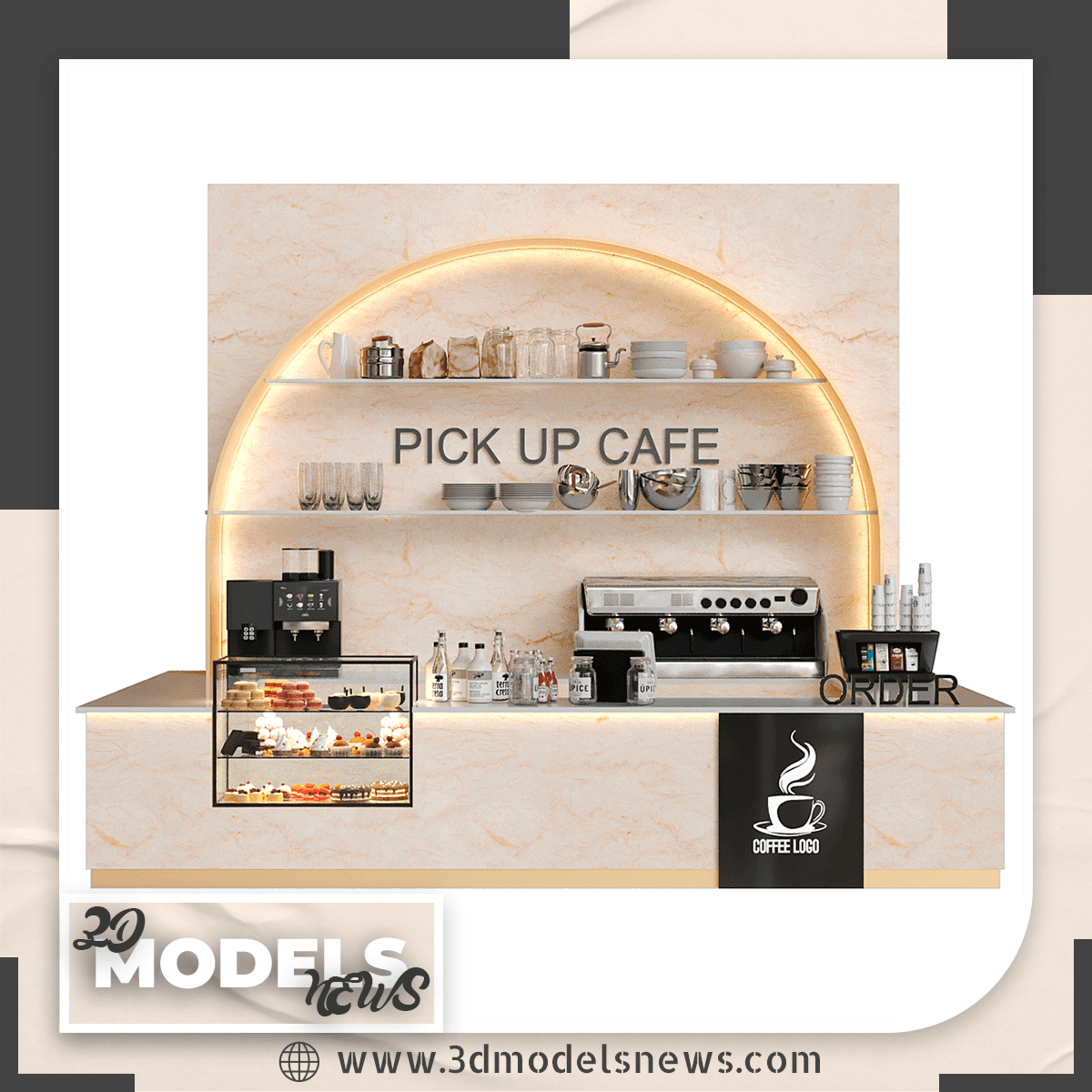 Coffee point with marble resturant model