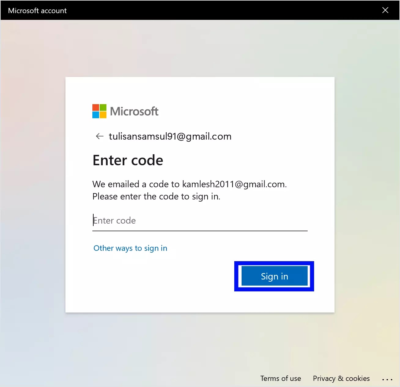 11-Microsoft-account-enter-code