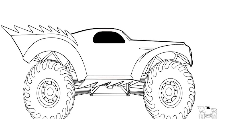 Coloring Pages Of A Monster Truck With Spikes