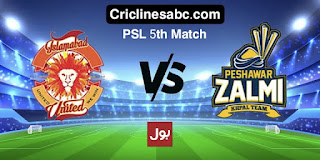 Peshawar Zalmi vs Islamabad United 5th Match Prediction PSL 2022 - who will win today's match?