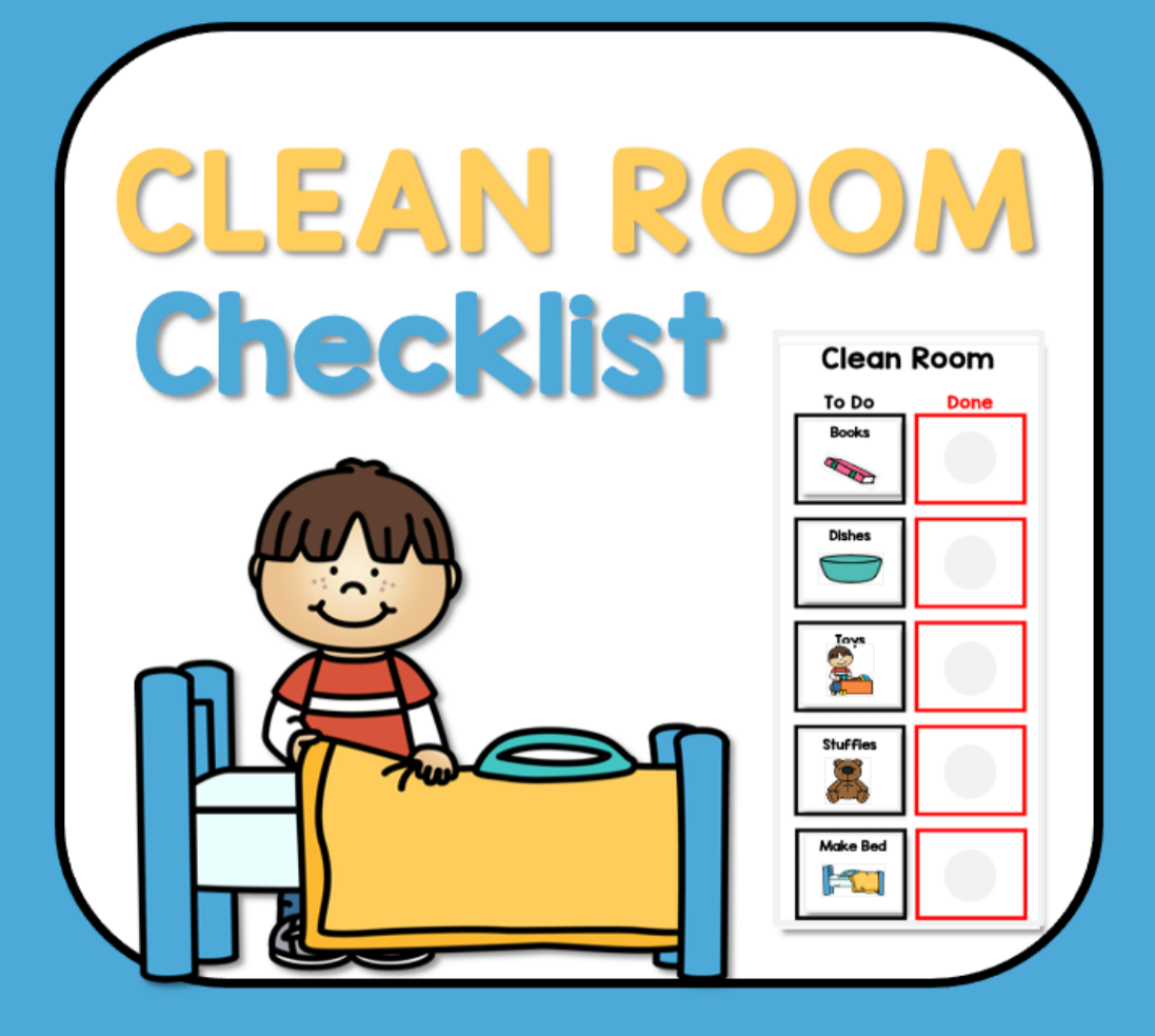 Clean my room visual checklist