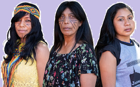 Mandato Coletivo Jaraguá, formado por tres mujeres líderes de las tierras indígenas de Jaraguá (en medio Ara Mirim)
