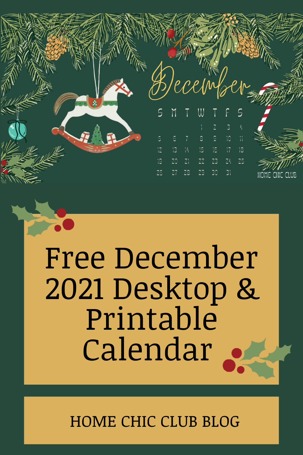 Free  December 2021 Calendar/ Desktop & Printable - PIN ME