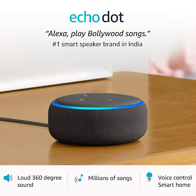 Echo Dot (3rd Gen) 1 smart speaker brand in India with Alexa (Black)