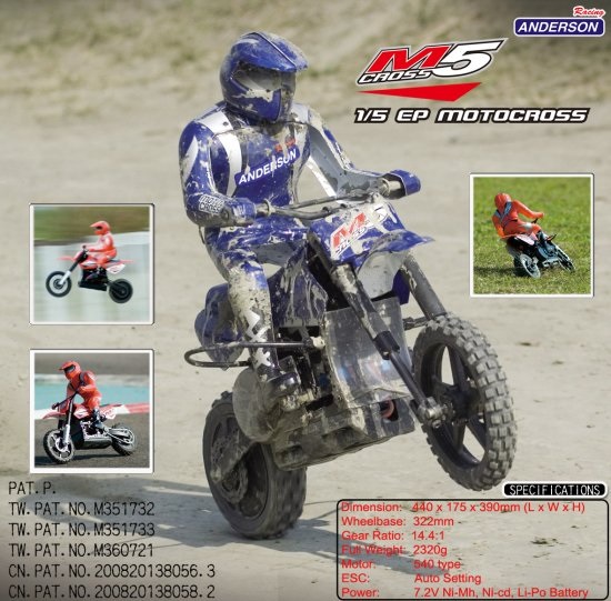 BEAT1 RACING オフロードRCバイク「Anderson M5 Cross Motorrad 1:5 