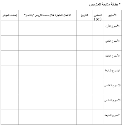 بطاقة متابعة  تقرير التربص في علم النفس