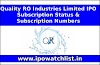 Quality RO Industries Limited IPO Subscription Status & Subscription Numbers