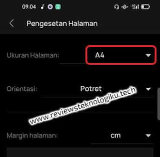 ubah ukuran kertas a4 di word lewat hp android