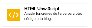 gadget HTML JavaScript de Blogger