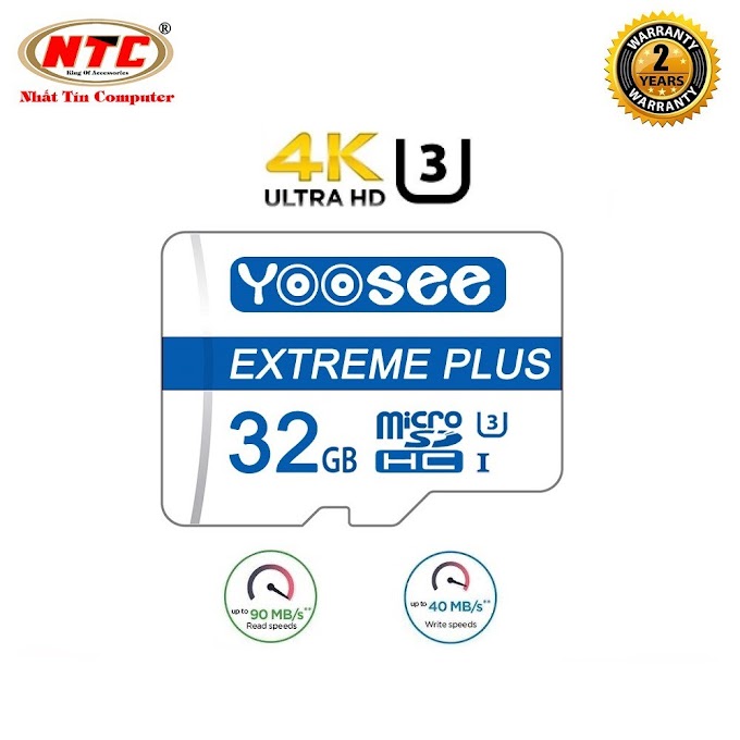 [ nhattincomputer.vn ] Thẻ nhớ microSDHC Yoosee Extreme Plus 32GB UHS-I U3 4K R90MB/s W40MB/s (Trắng xanh)