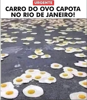 Humor: 'Carro do ovo capota no Rio de Janeiro. Quais seriam os poderes do homem bola de basquetebol?'