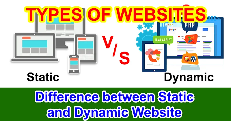 Types of Websites | Difference between Static and Dynamic Website