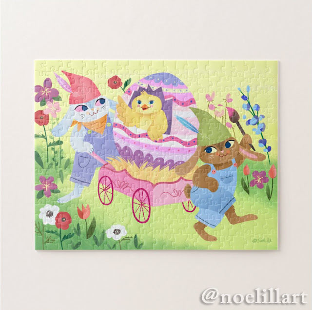 Easter Bunnies and Chick Puzzle