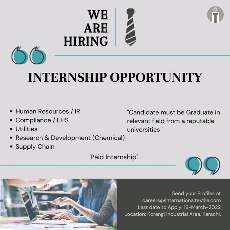 International Textile Limited ITL  Internship Opportunity