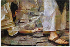 Touching The Hem of Jesus' Clothes Oil Painting Poster or Canvas A Woman Healed by Jesus