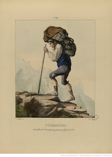 Название :  Pyrénées - Contrebandier venasquais passant le port d'Oo Автор  :  Pingret, Édouard (1788-1875). Illustrateur