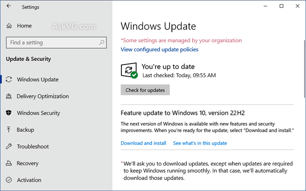 Windows 10 22H2 automatic upgrade begins on version 21H2