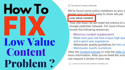 How to Fix Low Value Content Problem?