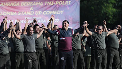 Olahraga Bersama TNI-Polri Meriahkan Hari Bhayangkara