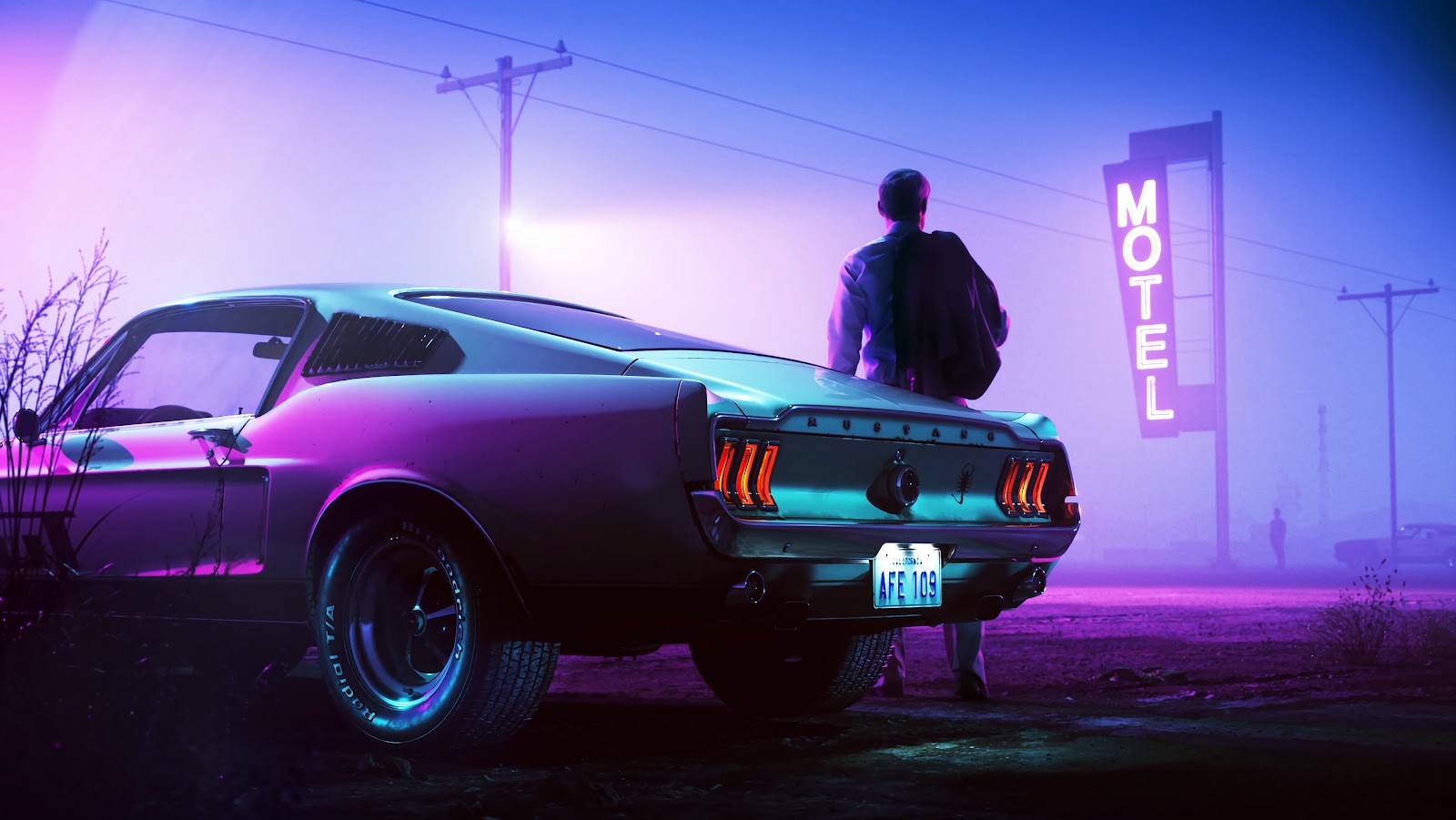 toplist Get Your Retro Fix with This 1968 Ford Mustang GT Fastback Synthwave Wallpaper in 4K Resolution for Your PC