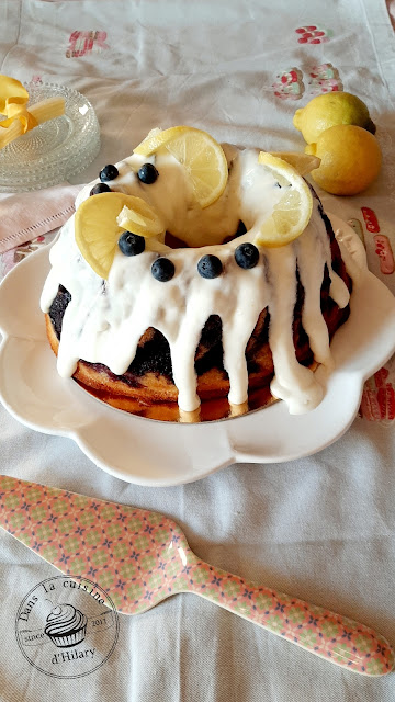 Bundt cake citron myrtilles et son glaçage au cream cheese - Dans la cuisine d'Hilary