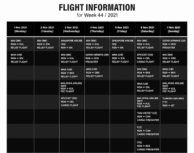   Air Schedule for Week 44/2021