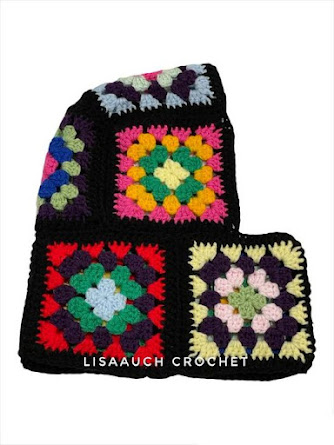 Balaclava ski hooded cowl Granny Sqaure Crochet Pattern
