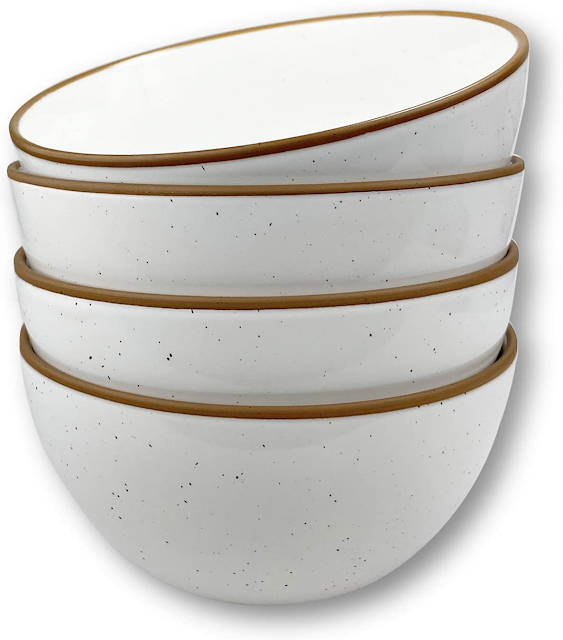 Mora Ceramic Bowls For Kitchen, 28oz - Bowl Set of 4