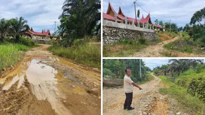 Derita Siswa dan Guru, Akses Jalan Menuju SMAN Ranah Bantahan Pasbar Masih Berlumpur, Tergenang Air