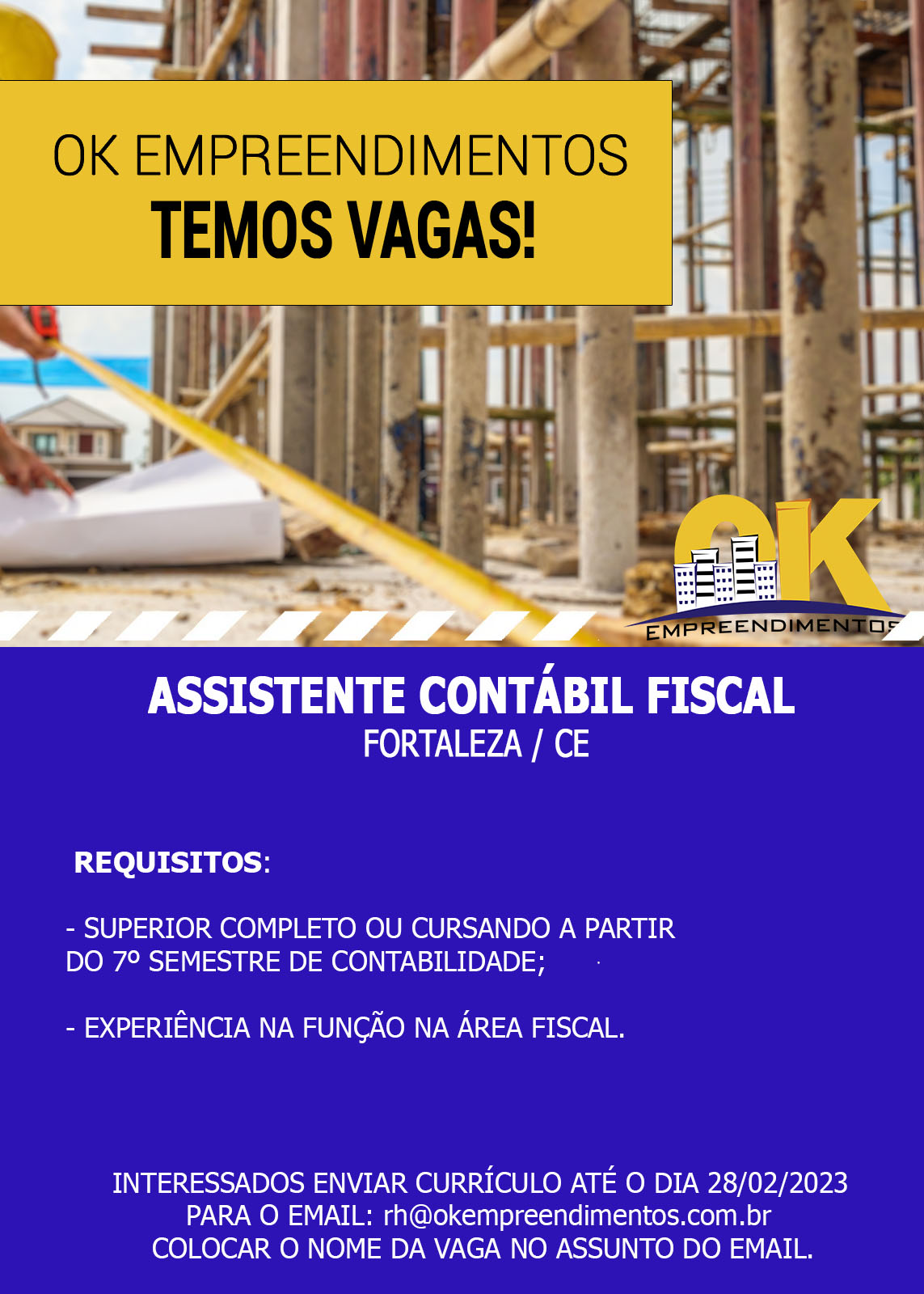 ASSISTENTE CONTÁBIL FISCAL - FORTALEZA/CE
