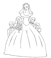 Coloring page of a bride