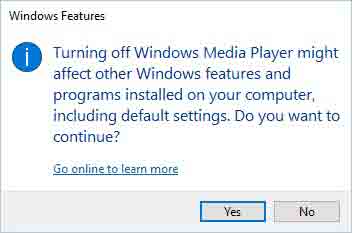 إصلاح مشكلة التطبيق غير موجود في Windows 11 عن طريق تعطيل ميزة Windows Media Player