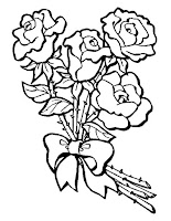 A bouquet of roses coloring sheet