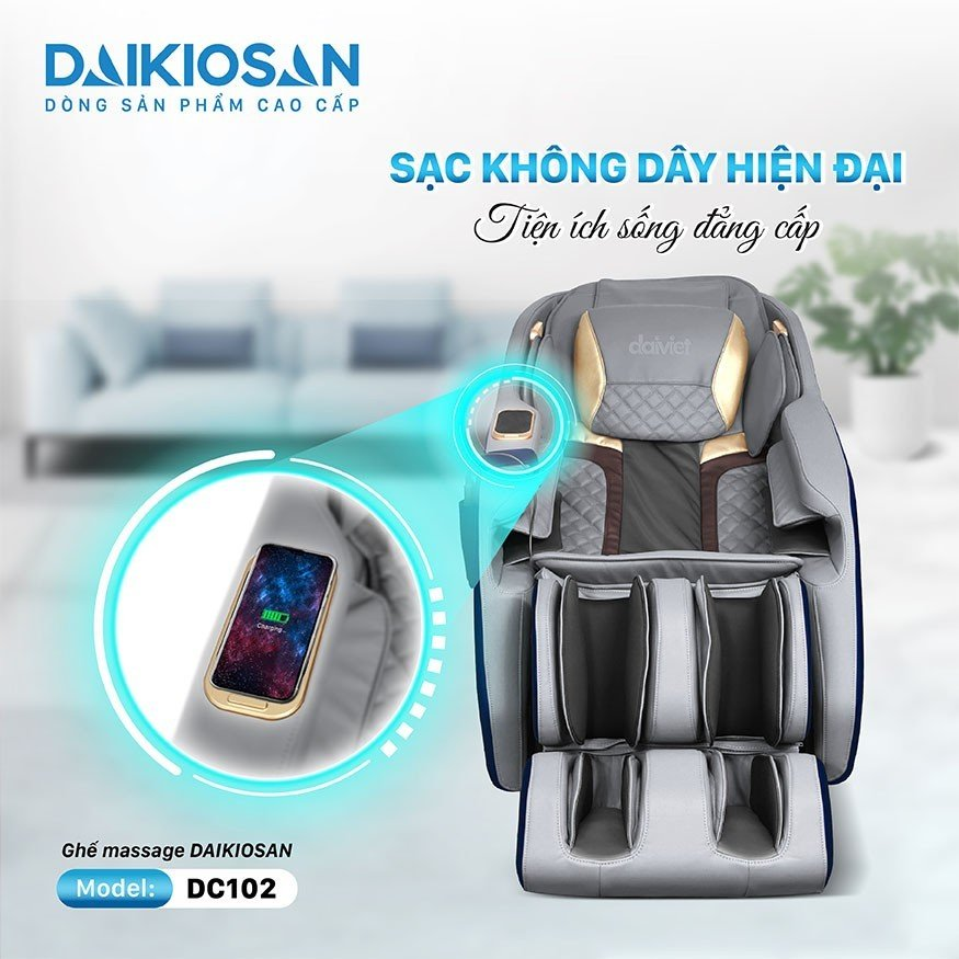 Ghế massage Daikiosan DC102 có xạc phin không dây tiện nghi