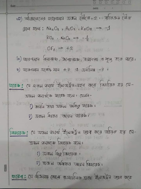 SSC Chemistry Chapter 7 Hand Note